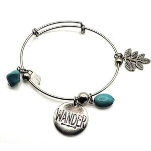 Wire Charm Bracelet Wander Southwestern 2.7in wide